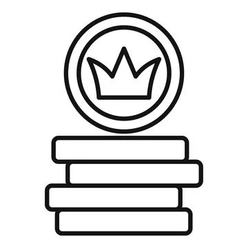 Token stack icon outline . Coin money Stock Illustration