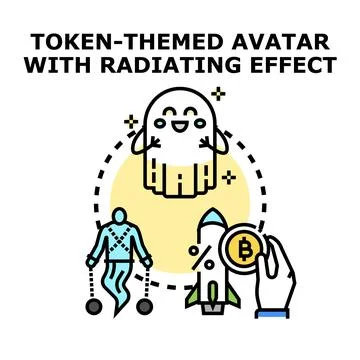 Token themed avatar character with radiating effect イラスト素材