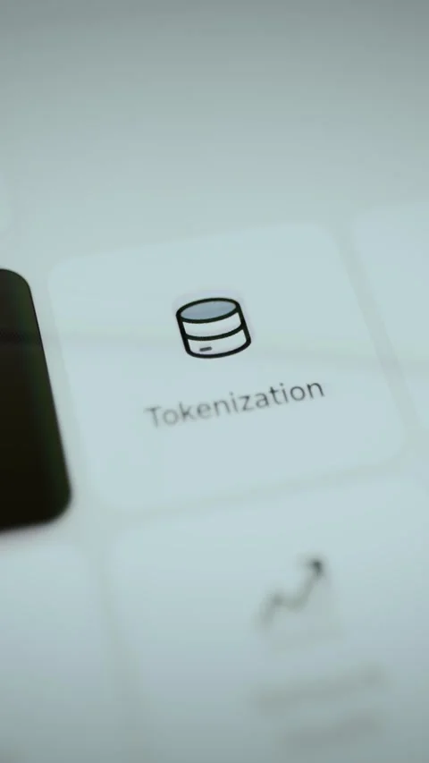 Tokenization control secures data on vertical dashboard Stock Footage 346597698