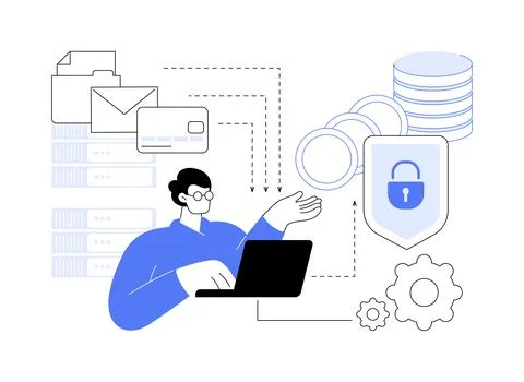 Tokenization isolated cartoon vector illustrations. Stock Illustration