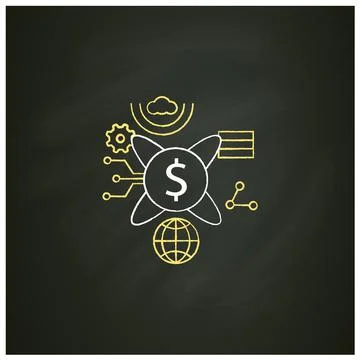 Tokenization technologies chalk icon Stock Illustration