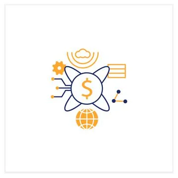 Tokenization technologies flat icon Stock Illustration