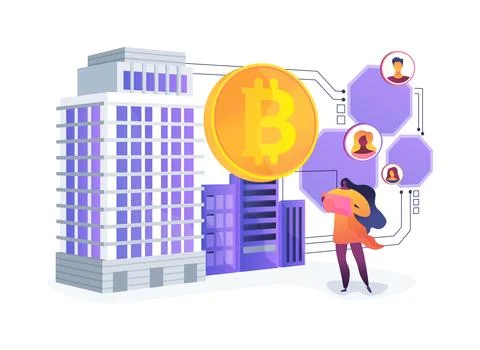 Tokenized Real Estate Platform abstract concept vector illustration. イラスト素材