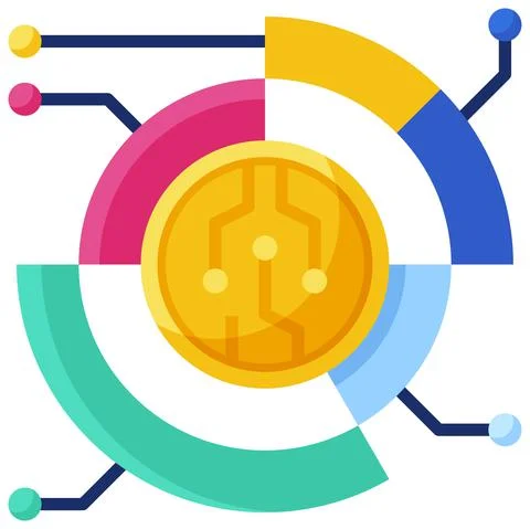 Tokenomic icon, DeFi related vector illustration Stock Illustration