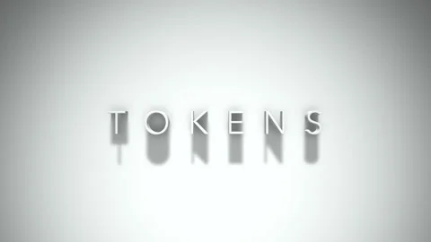 Tokens 3D title animation with shadows on a white background Stock Footage 297467131