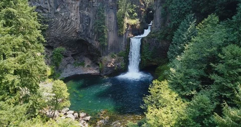 Toketee Falls, Oregon drone Stock Footage 126669115