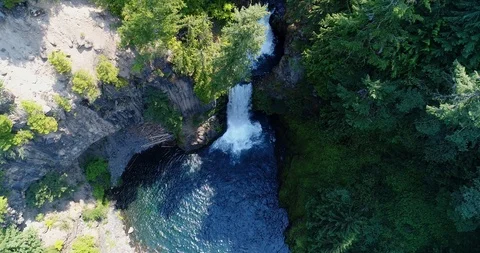 Toketee Falls, Oregon drone Stock Footage 126669137