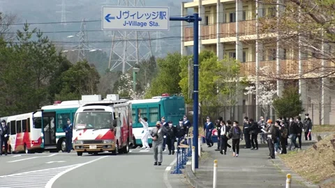 Tokyo 2020 Olympic Torch Relay started from J Village, Fukushima, Japan. Stock Footage 150985025