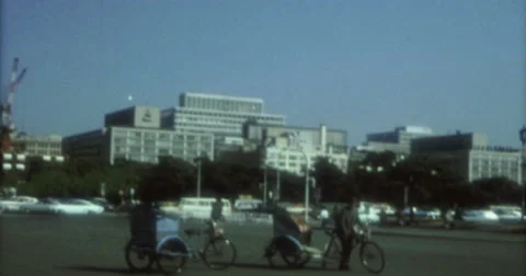 Tokyo 70s 16mm Open Space Bikes Stock Footage 46163085