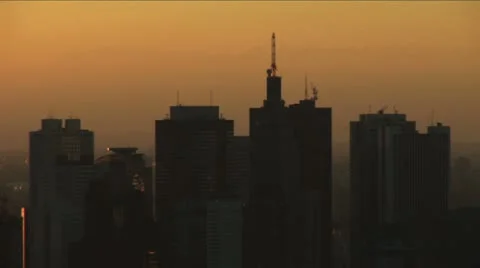 Tokyo Aerial View - Sunset 6 Stock Footage