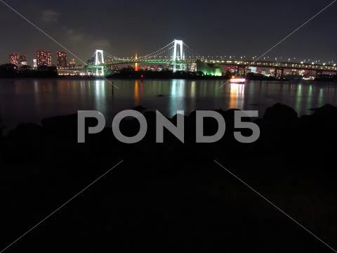 Tokyo bay at night Stock Photos