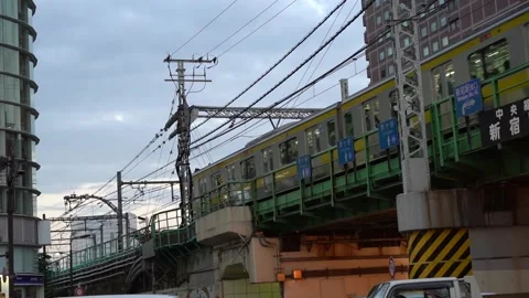 Tokyo "Chuo" line in the evening Stock Footage 150240961
