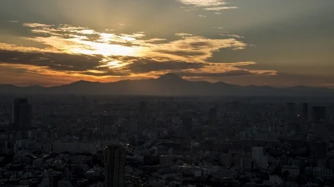Tokyo City Sunset Timelapse Stock Footage 72558321