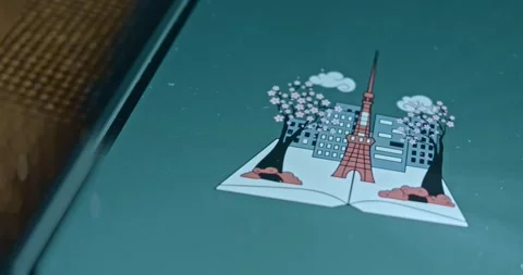 Tokyo city view during Spring time with blossoming Sakura trees, presentation Stock-Footage 313292959