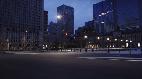 Tokyo Cityscape at Dawn Stock Footage 86856754