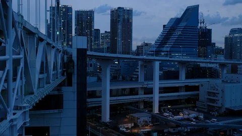 Tokyo Cityscape At Dusk Stock Footage 110821737