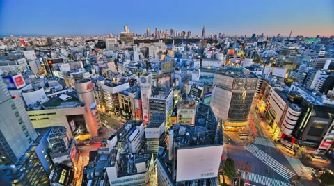 Tokyo Cityscape Time Lapse HDR Stock Footage 32141156