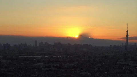 Tokyo cityscape view from elevator during going up from building Stock Footage 294966851
