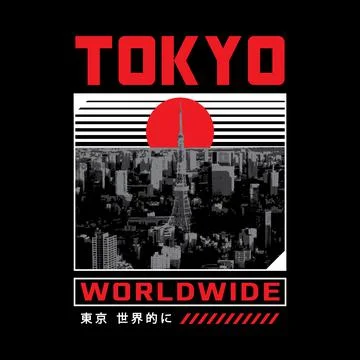 Tokyo colorful typography streetwear style vector design icon illustration Stock Illustration