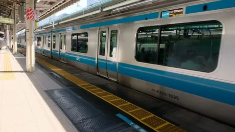 Tokyo Commuter Train Stock Footage 94474150