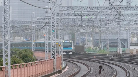 Tokyo Commuter Train Stock Footage 95227553