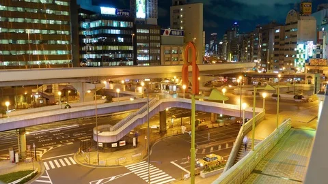Tokyo Crossroad Time Lapse Stock Footage 85095701