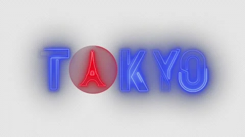 Tokyo digital text typography. Tokyo city name design concept. Stock-Footage 280889108