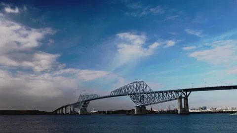 Tokyo Gate Bridge and the Sunset Clouds Stock Footage 330760747