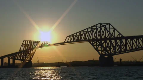 Tokyo Gate Bridge at Dusk Video stock 330760754