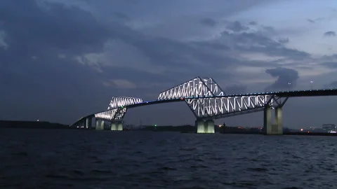 Tokyo Gate Bridge Illumination Stock Footage 327618271