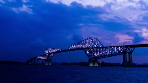 Tokyo Gate Bridge Illumination Stock-Footage 327618622