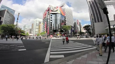 Tokyo Ginza intersection time lapse Video stock 8657786