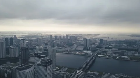 Tokyo harbor at sunrise Stock Footage 94971497