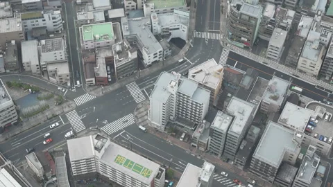 Tokyo Intersection Road Street from High Angle Vídeo Stock 242416807