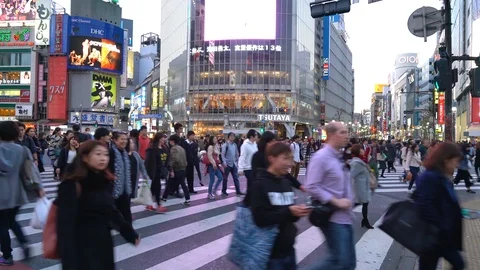 Tokyo-Japan, circa : crowd people at Shi... | Stock Video | Pond5