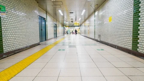 Tokyo Japan, circa : timelapse crowded people at Subway station in Japan Stock Footage 119842665