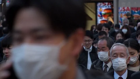 Tokyo, Japan : Crowd Of People At The St 