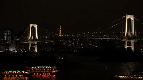 TOKYO, JAPAN : The five ring symbol of the Olympic Games. Time lapse shot. Stock Footage 123682630