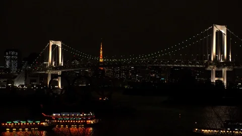 TOKYO, JAPAN : The five ring symbol of the Olympic Games. Time lapse shot. Stock Footage 123682903