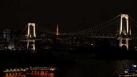 TOKYO, JAPAN : The five ring symbol of the Olympic Games. Time lapse shot. Stock Footage 123683015