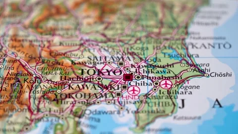 Tokyo, Japan highlighted on a world map 4K Stock Footage 300659016
