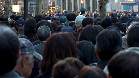 TOKYO, JAPAN : Huge crowd of people walk... | Stock Video | Pond5