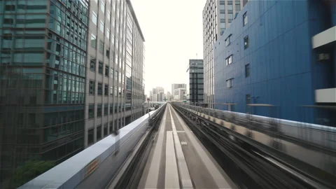 Tokyo, Japan - Hyperlapse through Tokyo via the automated guideway transit Stock Footage 139014589