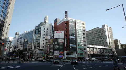 Tokyo Japan Intersection Stock Footage 24866057