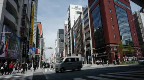 Tokyo Japan Intersection Traffic Stock Footage 24867882