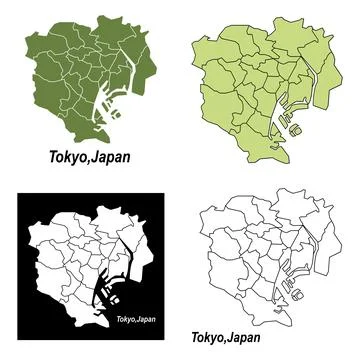 Tokyo Japan map  design Stock Illustration