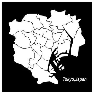 Tokyo Japan map icon Stock Illustration