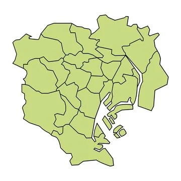 Tokyo Japan map icon Stock Illustration
