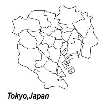 Tokyo Japan map icon Stock Illustration