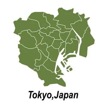 Tokyo Japan map icon Stock Illustration